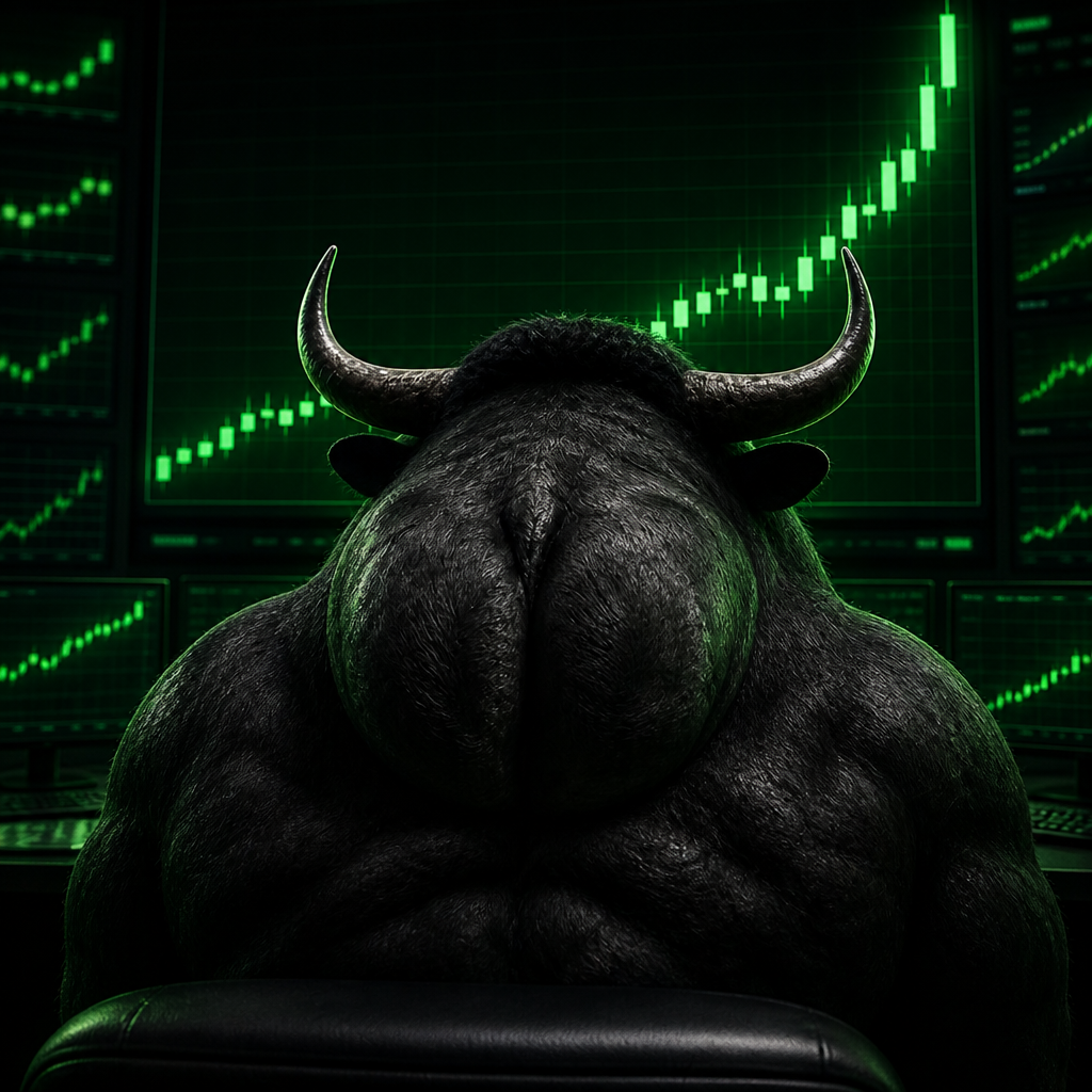 ButtBull watching green candles